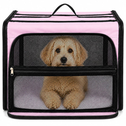Pet Life ® 'Capacious' Dual-Sided Expandable Spacious Wire Folding Collapsible Lightweight Pet Dog Crate Carrier House