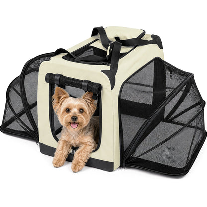 Pet Life ®  'Hounda Accordion' Metal Framed Soft-Folding Collapsible Dual-Sided Expandable Pet Dog Crate