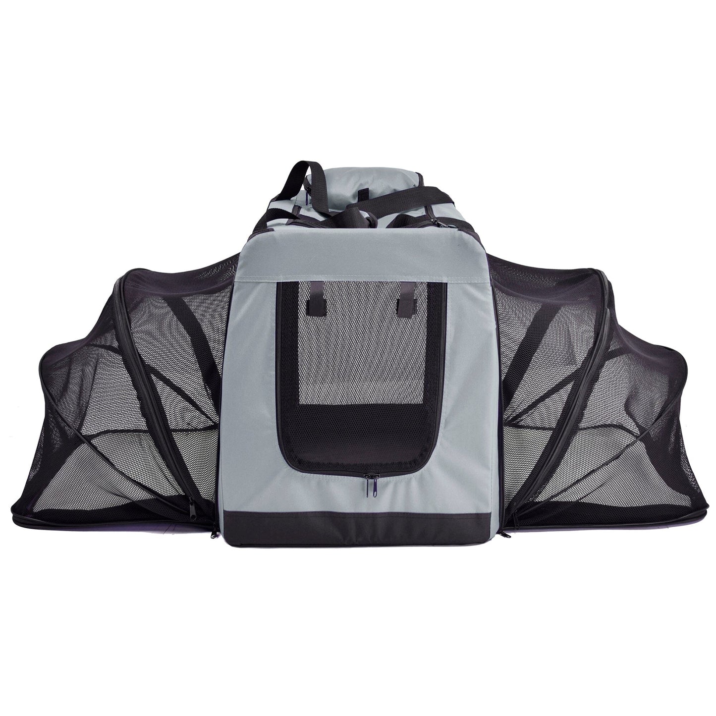 Pet Life ®  'Hounda Accordion' Metal Framed Soft-Folding Collapsible Dual-Sided Expandable Pet Dog Crate