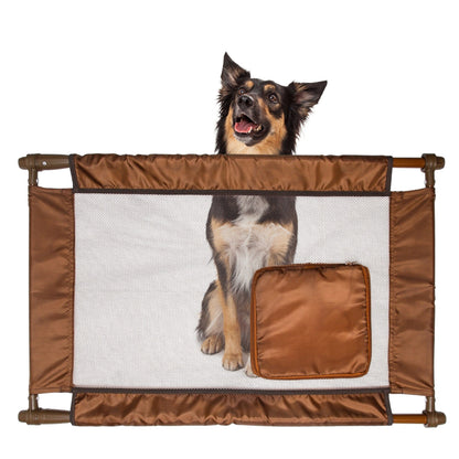 Pet Life ® 'Porta Gate' Anti-Drilling Nylon Mesh Collapsible Folding Travel Safety Pet Cat Dog Gate w/ Zippered Entrance